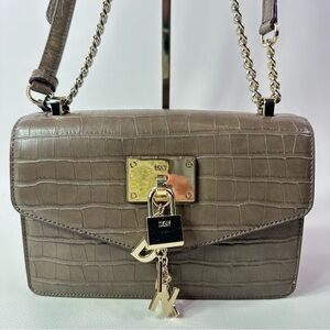 NEW DKNY WOMEN’S ELISSA SMALL FLAP EMBOSSED CROSSBODY BAG